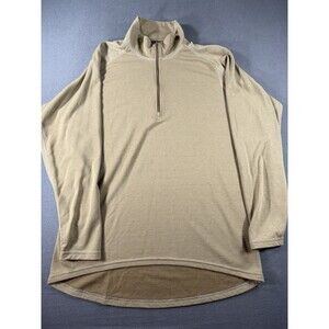 Beyond Clothing Systems Mens XL Brown Quarter Zip Pullover Baselayer USA Wool
